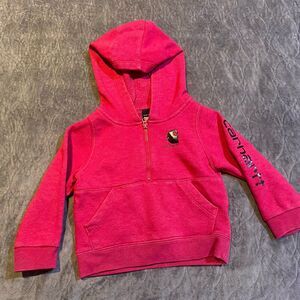 Carhartt Sweatshirt Kids 18 Months Red Half-Zip Hoodie Long Sleeve Pullover